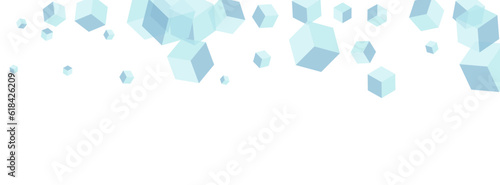 Blue-gray Box Background White Vector. Polygon Model Texture. Gray Cubic Style Card. Simple Template. Blue Minimal Geometric.