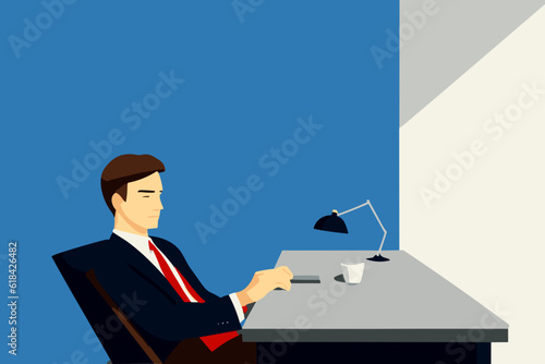 sleepy businessman trying to stay awake