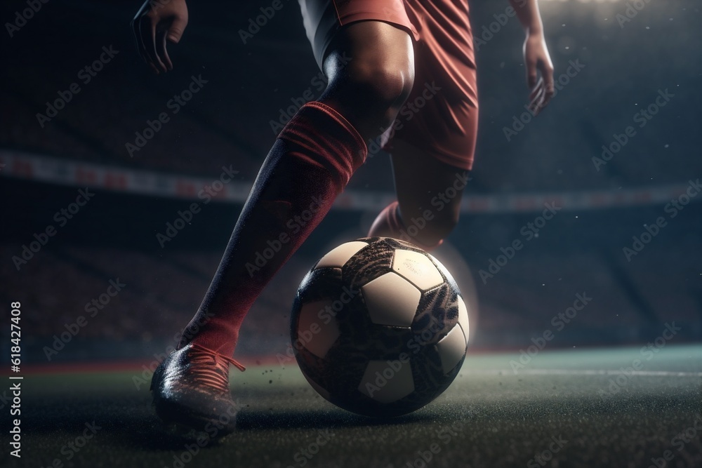 game soccer competition kick stadium ball foot football goal sport. Generative AI.