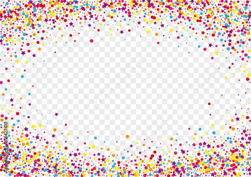 Colorful Geometric Background Transparent Vector. Round Summer Template. Rainbow Party. Multicolored Element Fiesta. Circle Flying Frame.