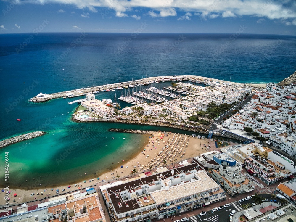 Aerial view of Puerto de Mogan Resort in Gran Canaria, Spain.