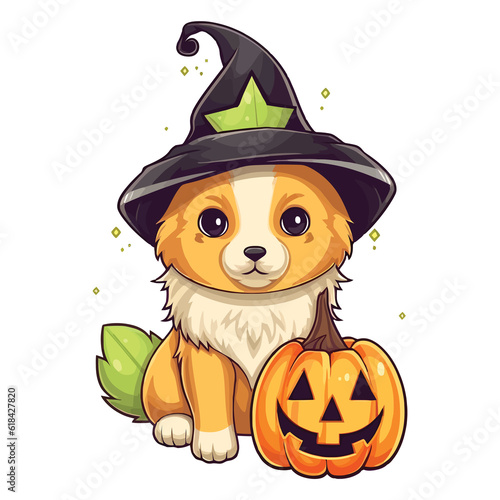 Spooktacular Canine: Norwegian Buhund Puppy Embraces Halloween photo