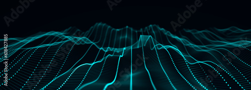 Digital technology background. Network connection dots and lines. Futuristic background for presentation design. 3d