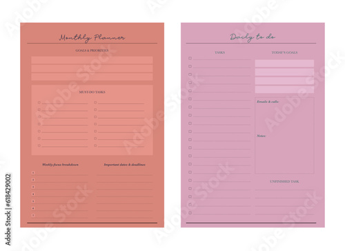 Monthly Planner and Daily to dos planner. (Fashion)