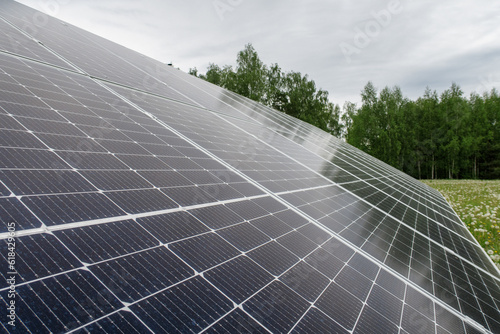 Bild auf Leinwand Photovoltaic (PV) Energy. Solar Power Stations. Ground-Mounted.