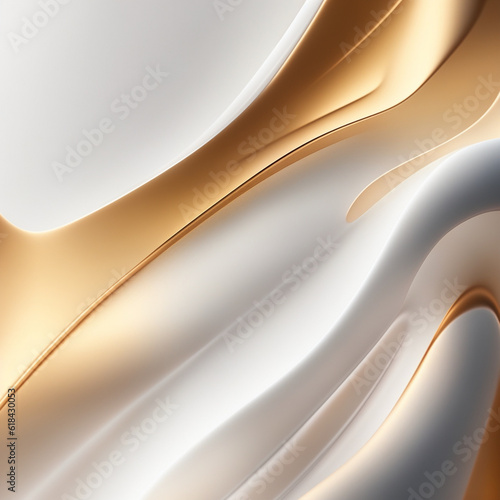 abstract background with waves - beige and white background - Golden color - abstract background - Generative AI