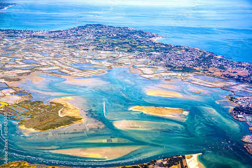 Canvas Print La baule and Guerande marsh and atlantic ocean