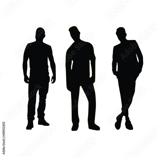 silhouettes of people in action, male, friendship, man