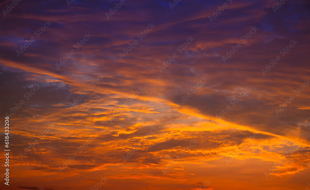 sky and cloud in sunset, orang sky