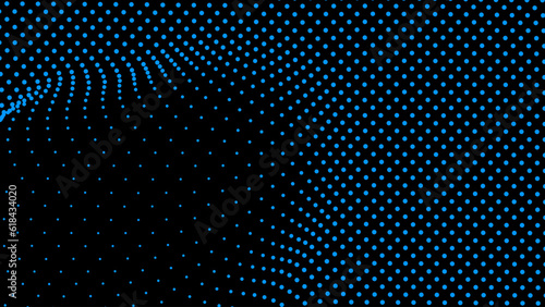 Dome-shaped protrusion part seine by stretching mesh for the illusion three-dimensional deformation of the surface. Screen media video trippy. Mesh LCD display. Scale size different hole space.