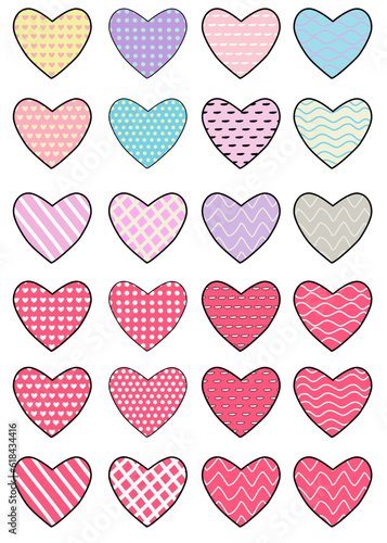 sweet Heart background pastel color doodle drawing art style vector design
