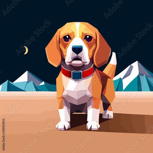 Vector illustration of a cute beagle dog. © Juneocosta/Wirestock Creators