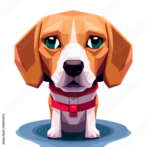 Vector illustration of a cute beagle dog.
