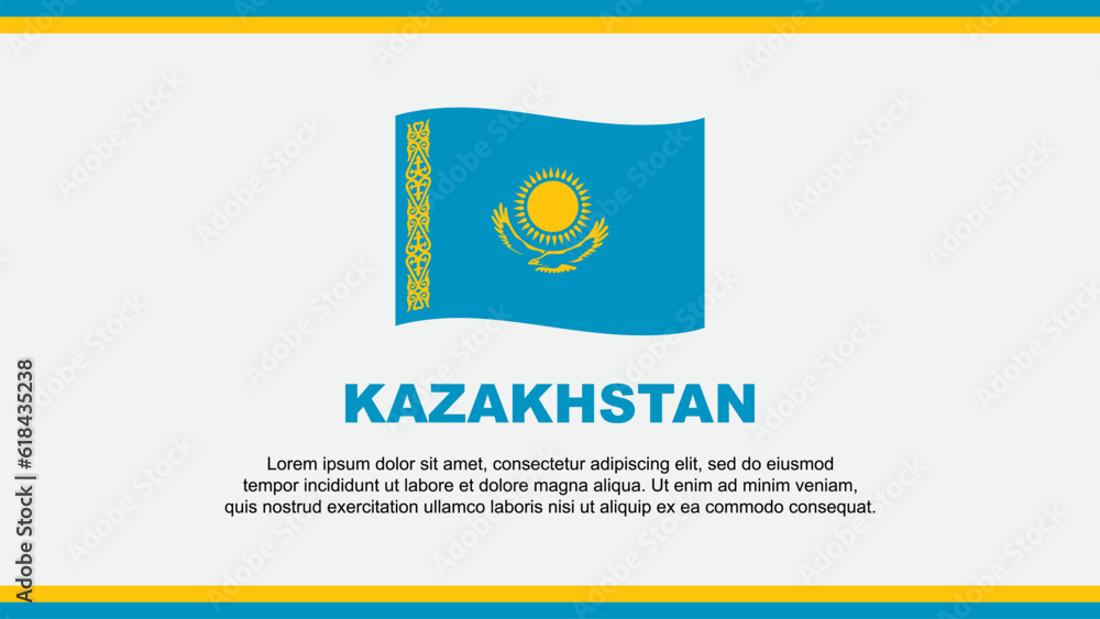 Kazakhstan Flag Abstract Background Design Template. Kazakhstan Independence Day Banner Social Media Vector Illustration. Kazakhstan Design