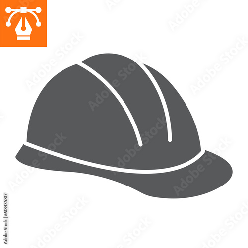 Helmet solid icon, glyph style icon for web site or mobile app, construction and building, hardhat vector icon, simple vector illustration, vector graphics with editable strokes.