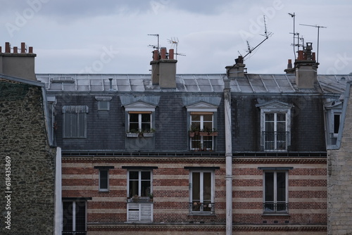 Paris building roofs, photos taken from the heights of Paris.

It gathers many types of buildings with characteristic Parisian roofs, from various districts of the city.

