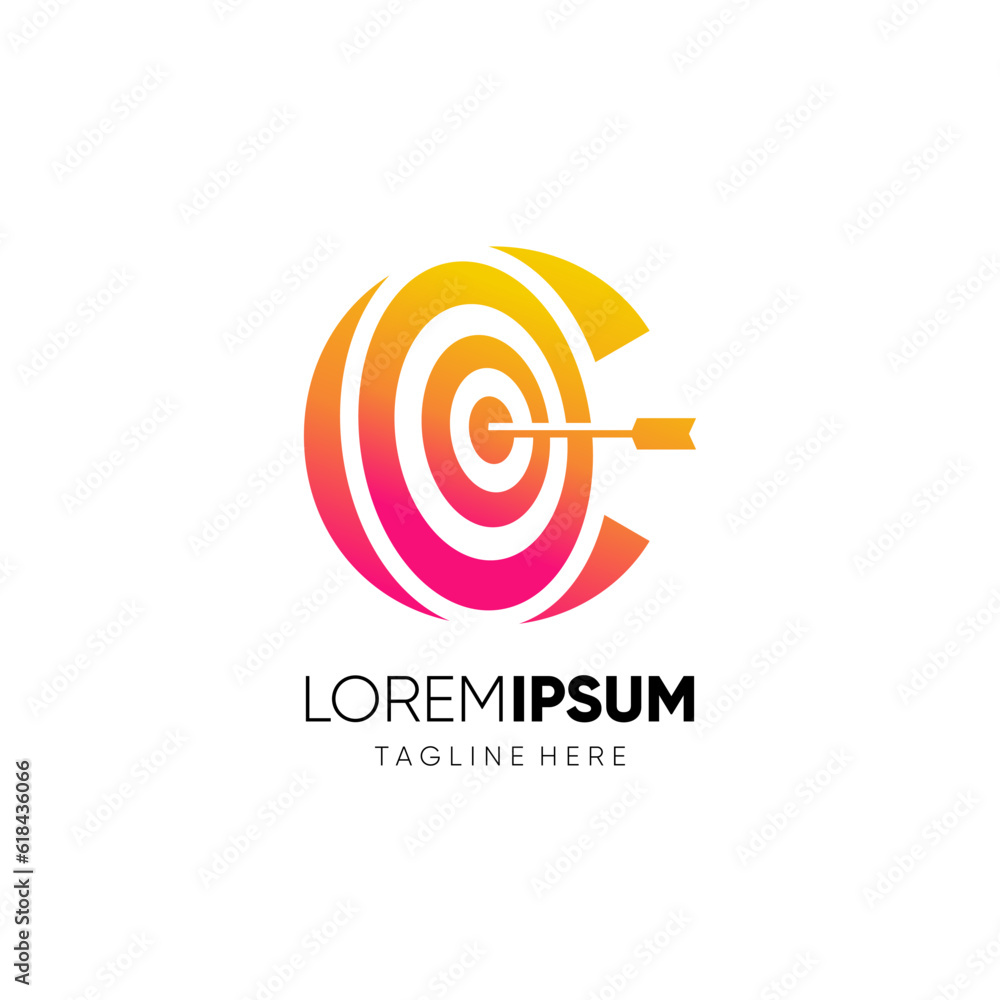 Letter C Target Initial Logo Design Vector Icon Graphic Emblem Illustration Letter C Target Initial Logo Design Vector Icon Graphic Emblem Illustration