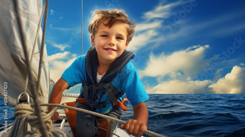 Young Boy on Sailingboat