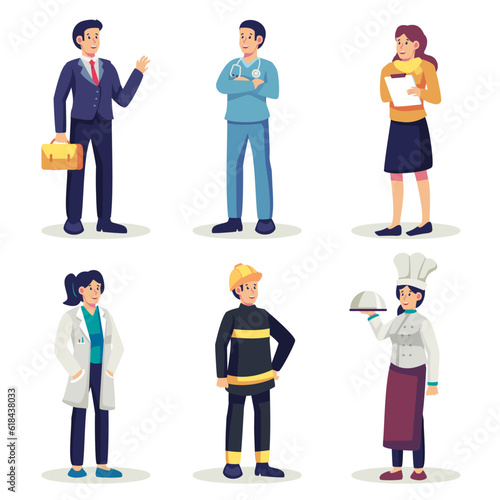 Set of occupation people character