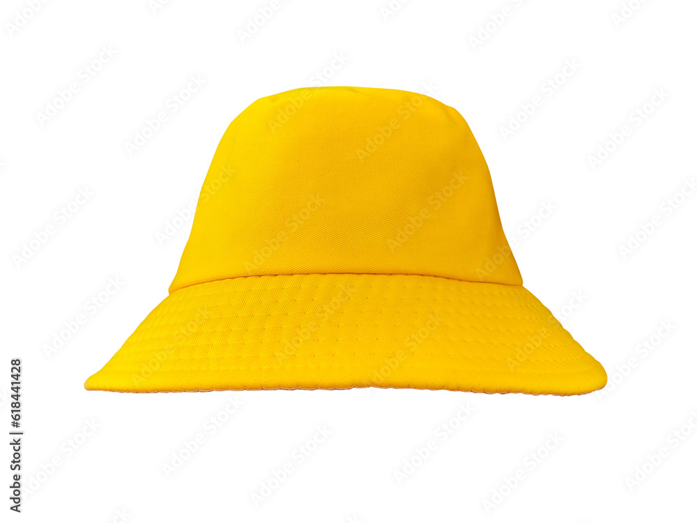 yellow bucket hat isolated on white background yellow bucket hat isolated on white background