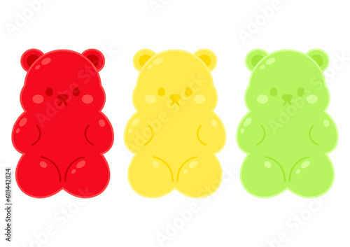 Jelly bears fruit gummy. Character Illustrator vector design.