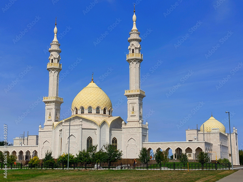 Russia, Republic of Tatarstan, Bolgar, White Mosque, August 28, 2021, outside view