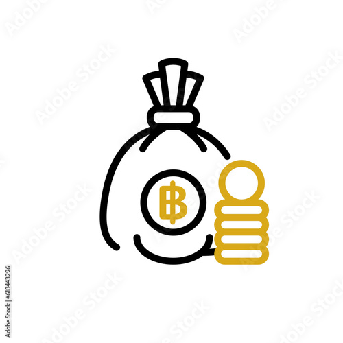 economy money bag sign symbol vector