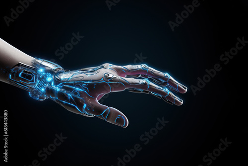 Human Hand Turning into Robot Artificial Intelligence Generative AI