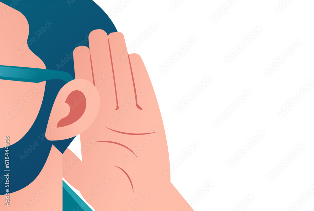 Vector Of A Person Listening Carefully Stock Vector Adobe Stock vector-of-a-person-listening-carefully-stock-vector-adobe-stock