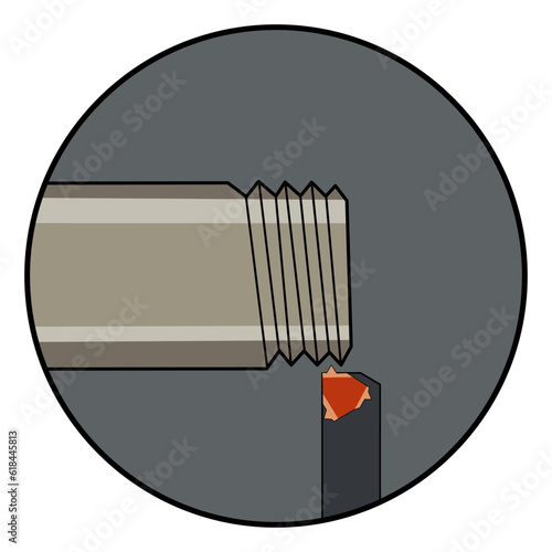 The CNC lathe machine thread cutting icon.