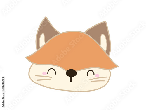 Fox ,cartoon,cute icon ,vector, illustration,hand drawn
