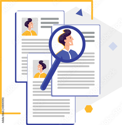 search for an employee, pick up a resume