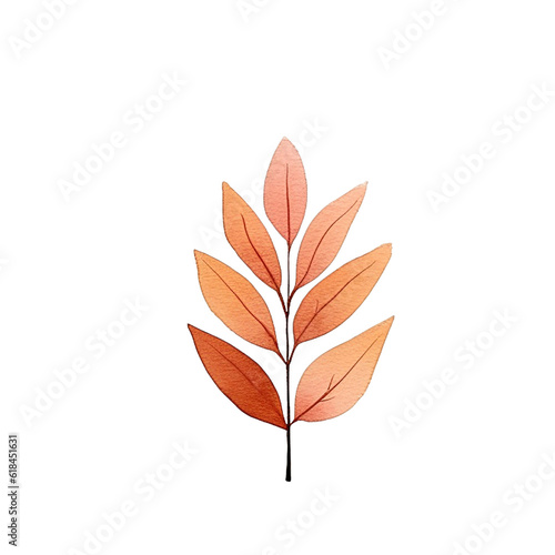 decorative leaf  brown  on a transparent background