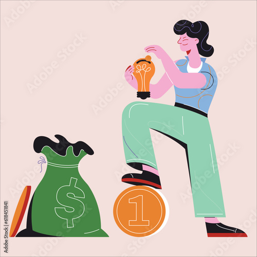 International crowdfunding money raising, growing wealth or being rich from pension or mutual fund, stock market return, money or financial success concept.