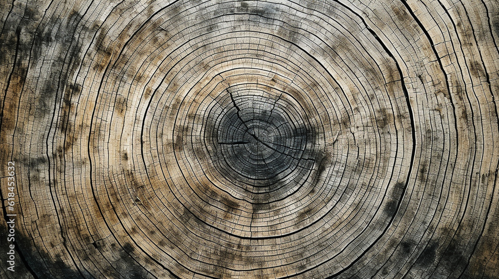 Naklejka premium Tree ring texture. Generative AI image.