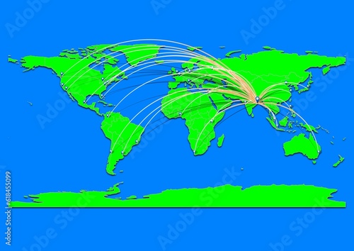 Vibrant Pochinki, India map - Export concept map for Pochinki, India on World map. Suitable for export concepts. File is suitable for digital editing and prints of all sizes. photo