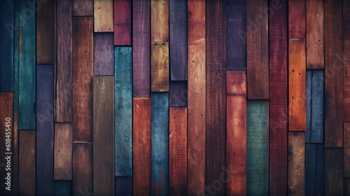 Dark colorful wood background 