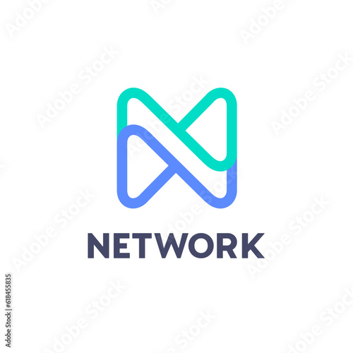 Vector logo design template for business. Letter N sign.