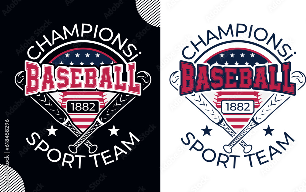 Champions baseball 1882 sport team, t shirt design