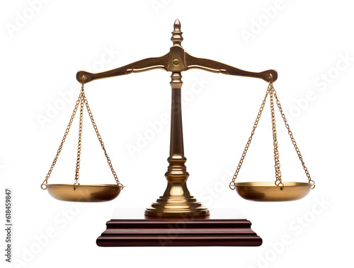 Foto Judicial scales on a transparent background.