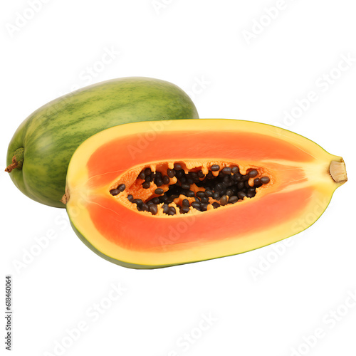 Papaya slice fresh fruit  PNG  transparent background 
