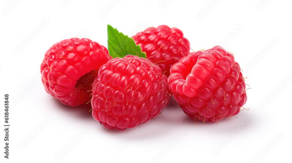 Ravishing Raspberry: A Captivating Delicacy on White Background. Generative AI Ravishing Raspberry: A Captivating Delicacy on White Background. Generative AI