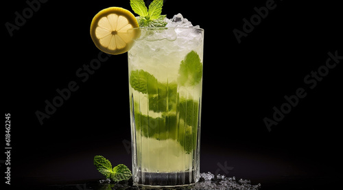 cocktail with lime and mint generativa IA