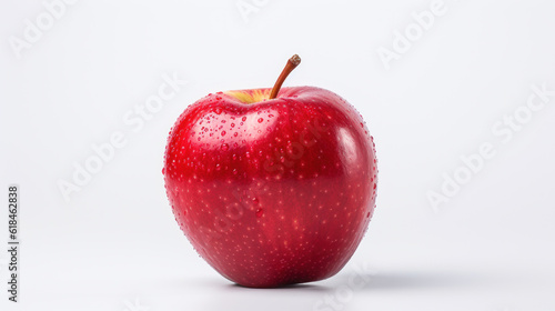 Crimson Elegance: Red Apple on White. Generative AI