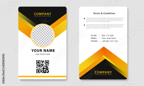 Modern corporate identity card design template. Company employee ID card design. Vector