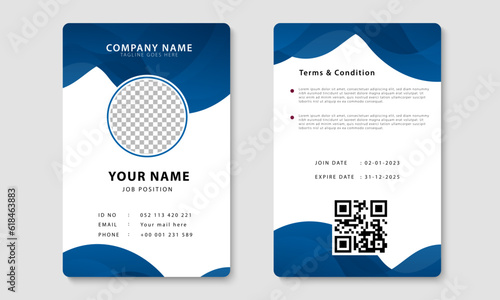 Modern corporate identity card design template. Company employee ID card design. Vector