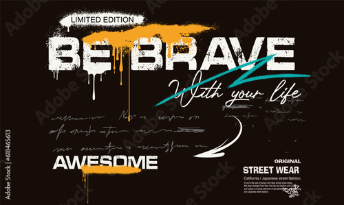  t shirt graphics print vector illustration design for graphic t- shirt, Urban typography hipster street art graffiti slogan print with neon spray,