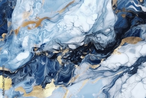 Blue white luxury marble background texture. generative ai