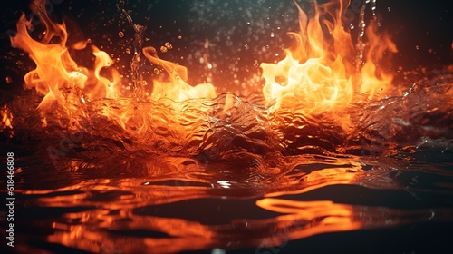 aesthetic Fire and water. Generative AI © Simone