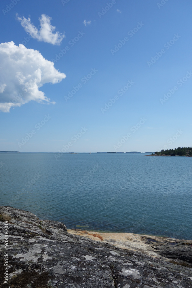 Rocky island in the archipelago in Finland